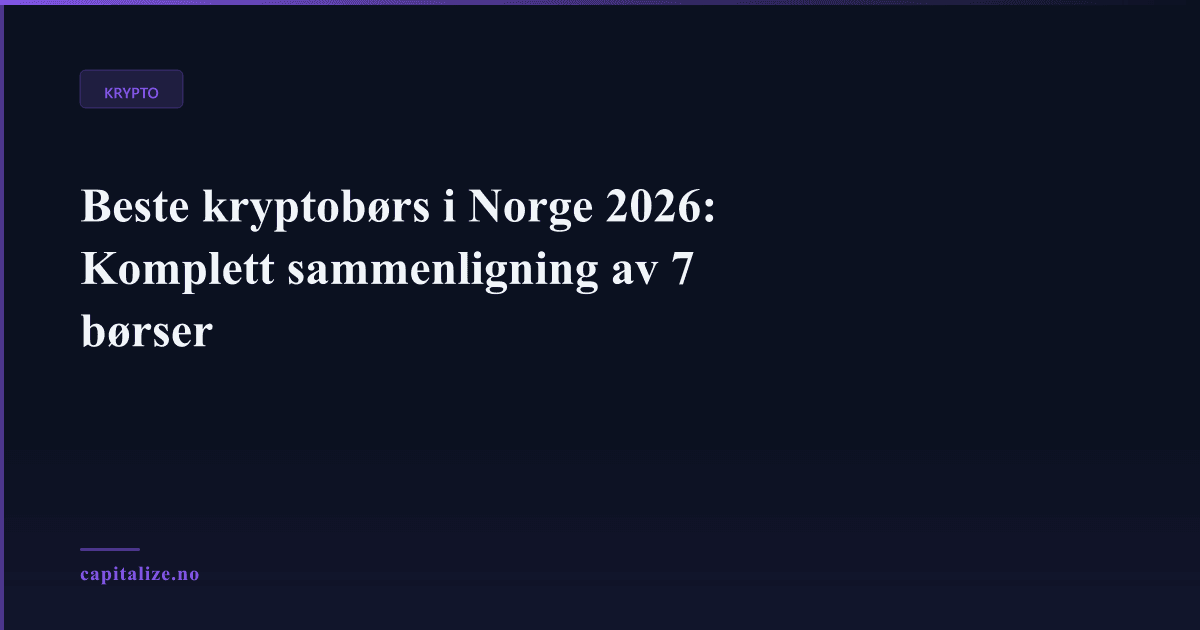 Beste kryptobørs i Norge 2026: Komplett sammenligning av 7 børser