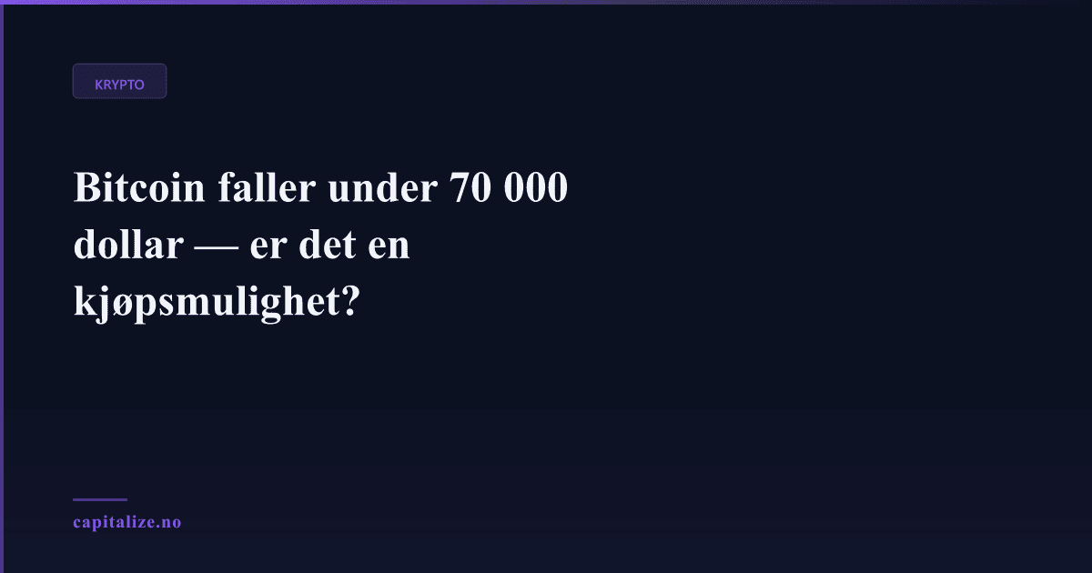 Bitcoin faller under 70 000 dollar — er det en kjøpsmulighet?