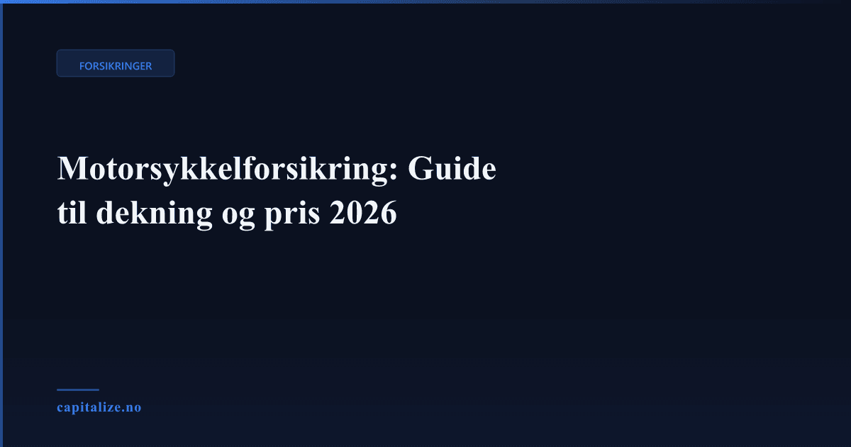 Motorsykkelforsikring: Guide til dekning og pris 2026